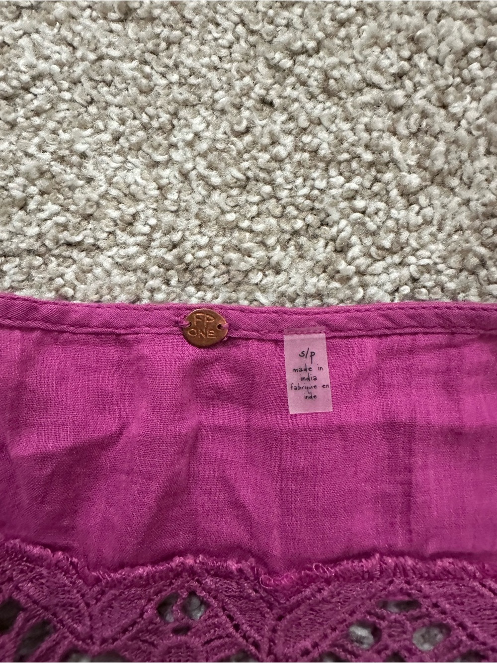 Free People Ilektra Lace Accent Cotton Slip Dress – Dahlia Mauve - Picture 10 of 15